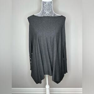 ALFANI Womens Boatneck Poncho Asymmetrical Hem Dolman Sleeve Studded Sweater XS